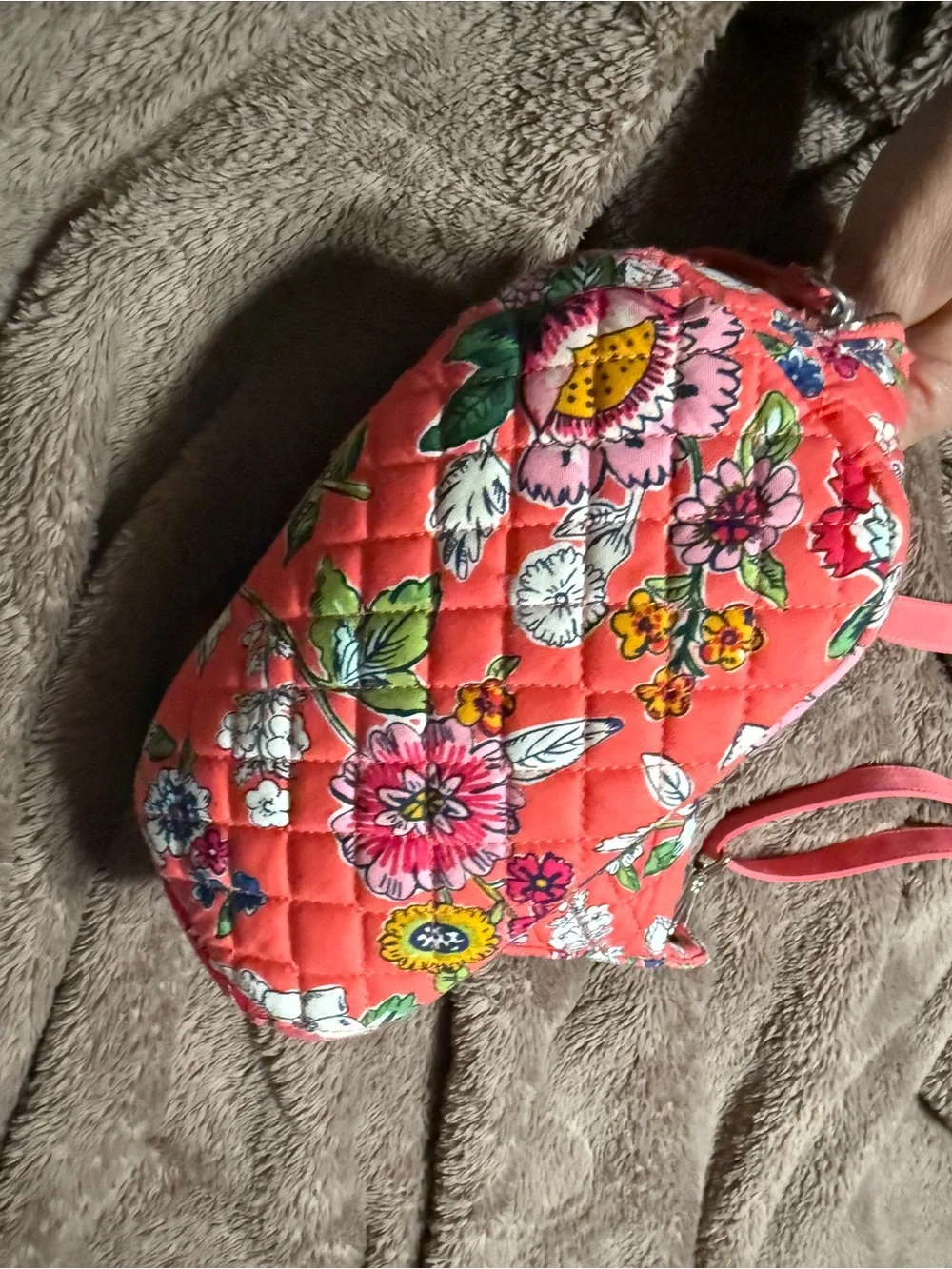 Vera Bradley Coral Quilted Floral Crossbody